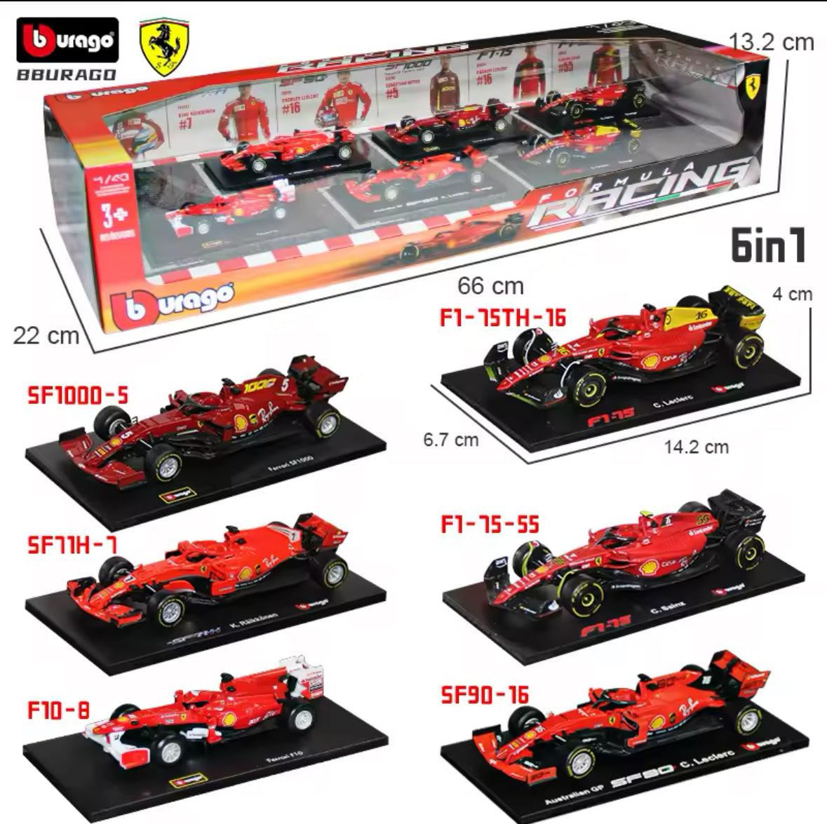 Bburago Set de 6 Monoplazas Ferrari